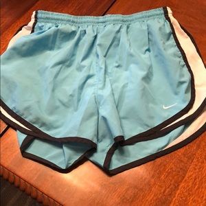 Light blue with black piping, Nike shorts